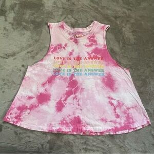 Spiritual Gangster Pink Tie-Dye Tank Medium